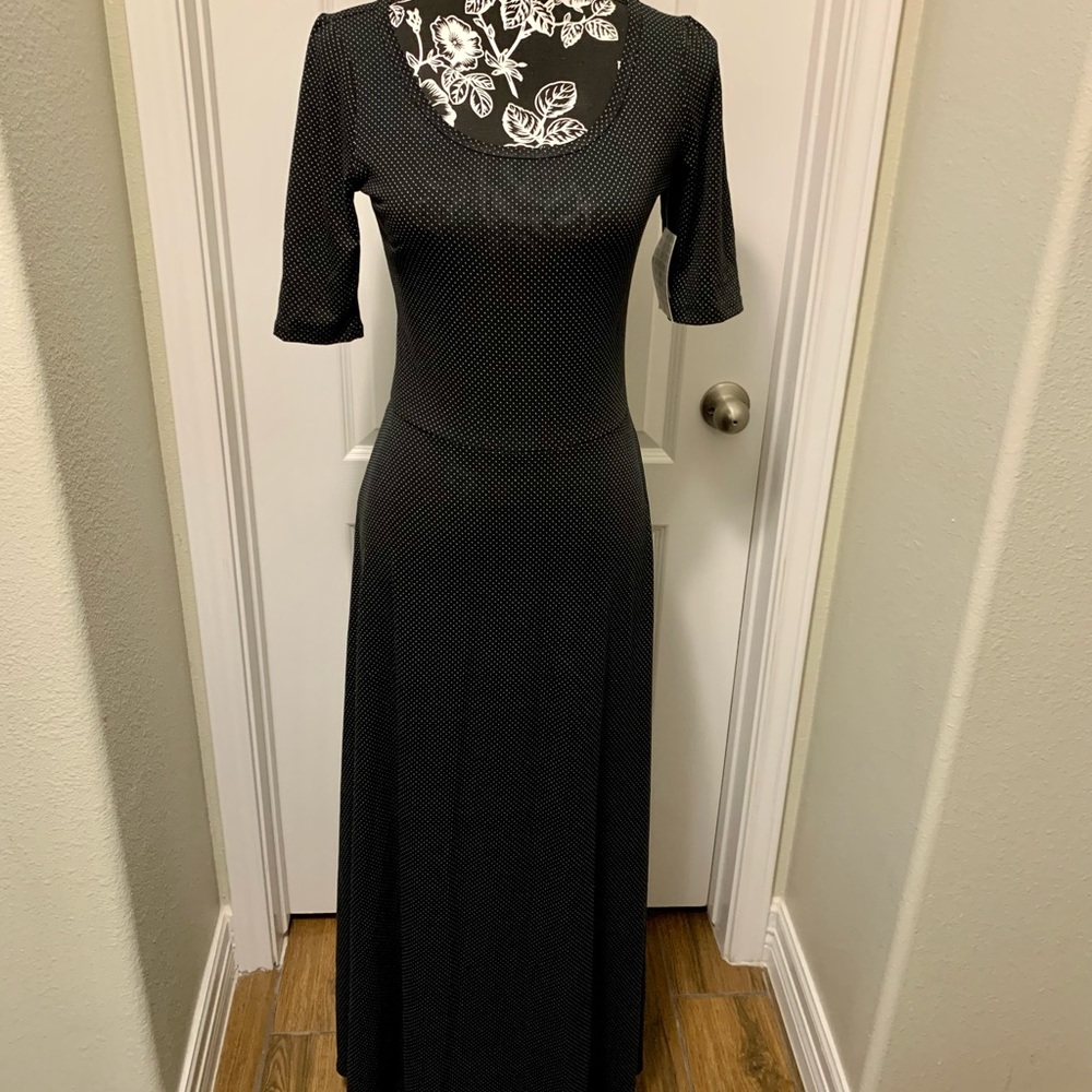 LuLaRoe Ana - Black with white Polka Dots